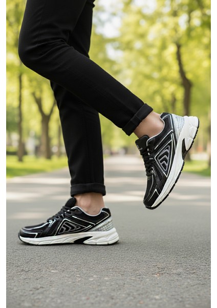 Siyah Gümüş Hafızalı Taban Unisex Spor Ayakkabı modelleri