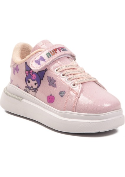 Pudra Rugan Simli Cırtlı Kız Çocuk Spor Ayakkabı modelleri