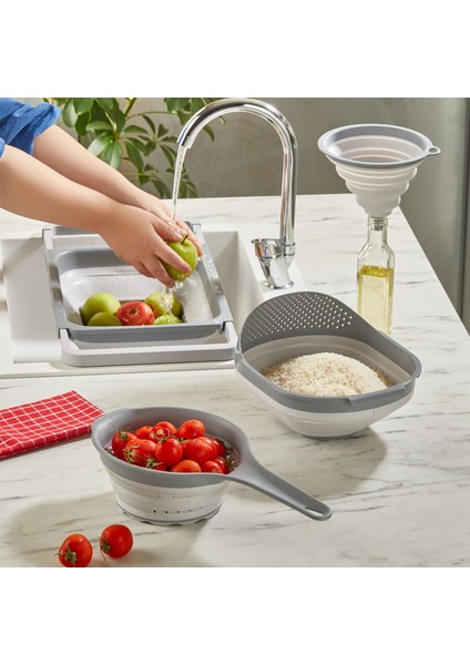 4 Parça Katlanabilir Akordeon Süzgeç Seti - Mutfak Seti