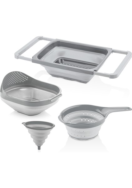 4 Parça Katlanabilir Akordeon Süzgeç Seti - Mutfak Seti modelleri