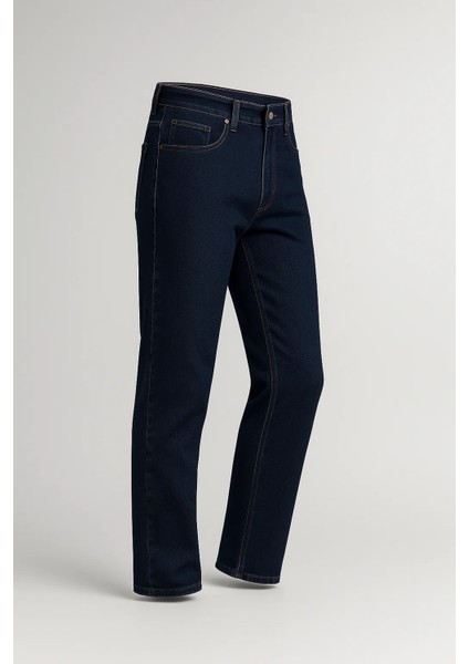 Erkek Yüksek Bel Bol Paça Lacivert Kot Pantolon fiyatları