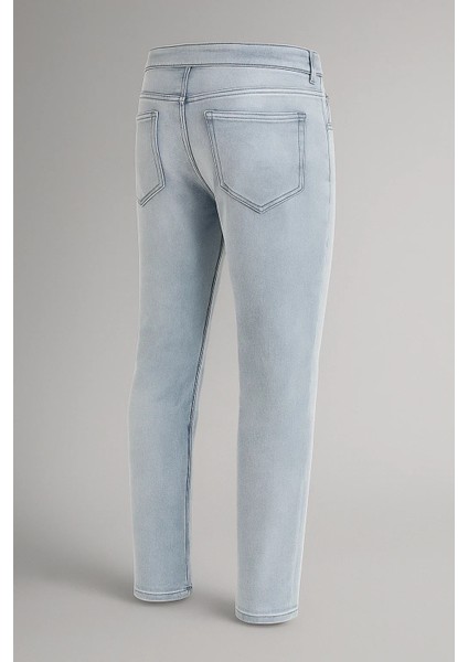 Erkek Yüksek Bel Bol Paça Buz Mavi Kot Pantolon indirimleri