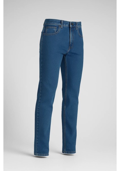 Erkek Yüksek Bel Bol Paça Mavi Kot Pantolon indirimleri