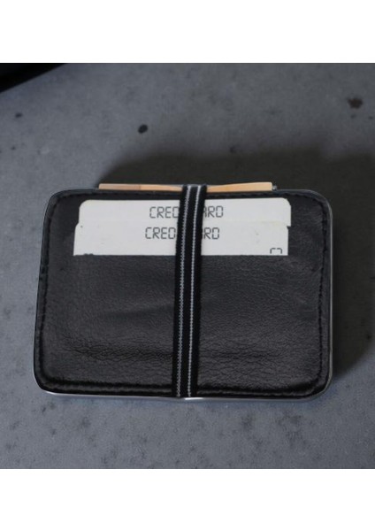 Minimalist Siyah Kredi Kartlık – Şık, Dayanıklı ve Ince Tasarım Cüzdan-Lastikli fırsatları