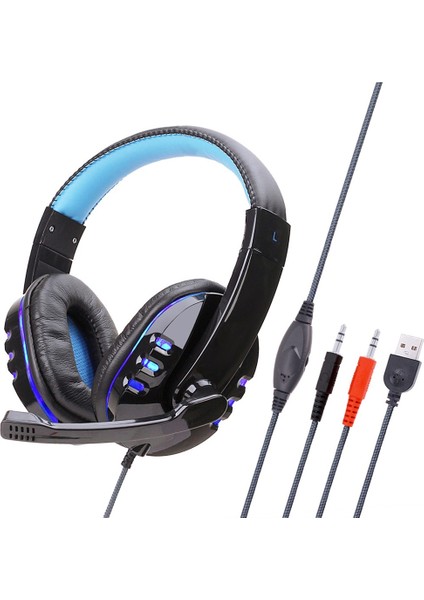 Masaüstü Dizüstü Bilgisayar Kulaklığı Luminous Ps5 Kulaklığı Oyun Kablolu E-Spor 3,5 Mm Kulaklık (Yurt Dışından)