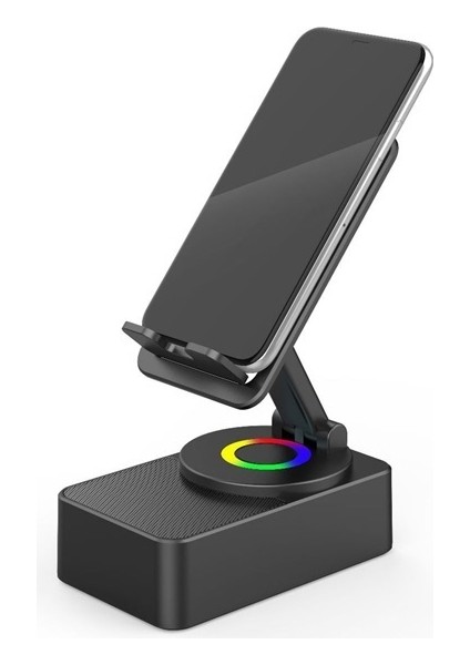 4'ü 1 Arada Şarjlı Tablet Telefon Standı Kablosuz Bluetooth Hoparlör Masaüstü 360 Derece Dönebilen Hoparlör (Yurt Dışından)