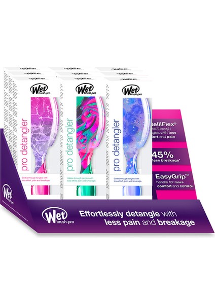 Neon Glow Pro Detangler Dolaşık Açıcı Saç Fırçası 9’lu Set