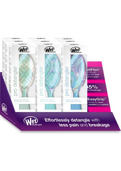 Pearlescent Pro Detangler Dolaşık Açıcı Saç Fırçası 9’lu Set