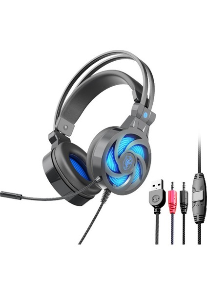 Cep Telefonları Için Kablolu Kulaklıklar Luminous Rgb Canlı Yayın Internet Ünlü Rahat Kulaklıklar E-Spor Oyun Bilgisayar Kulaklığı (Yurt Dışından)