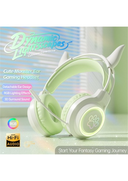 2025 Trend Işıklı Kablolu Oyun Kulaklığı, Dahili Kontrol Ve Mikrofonlu Sevimli Sihirli Kulaklıklar (Yurt Dışından) modelleri