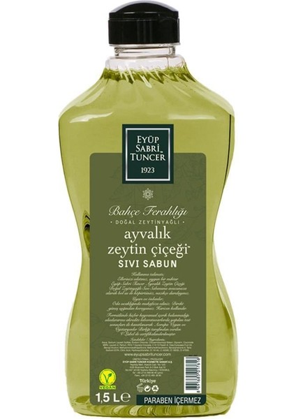 1,5lt Ayvalık Zeytin Çiçeği Sıvı Sabun Doğal Zeytinyağlı