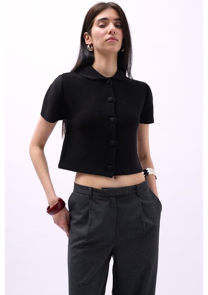 Bebe Yaka Düğmeli Bluz