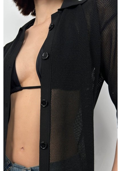 Polo Yaka Fileli Bluz