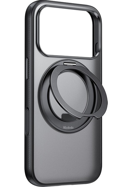 PC-1871 iPhone 17 Pro Yakalama Düğmeli Manyetik 360° Halka Standlı Kılıf