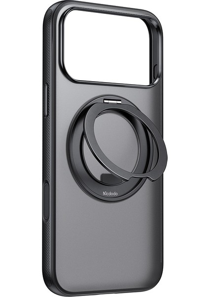 PC-1872 iPhone 17 Pro Max Yakalama Düğmeli Manyetik 360° Halka Standlı Kılıf