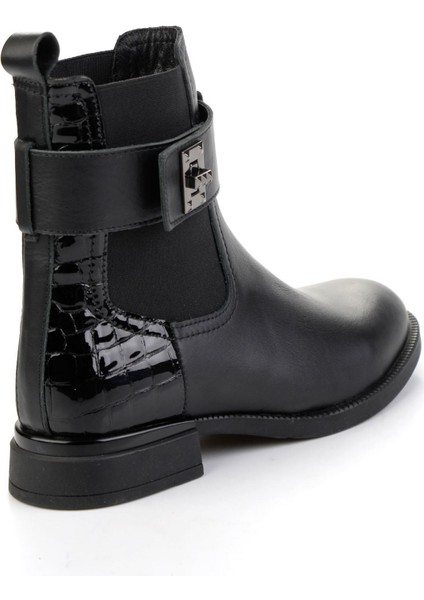 Siyah Hakiki Deri Kadın Bot & Bootie K02724400303 modelleri