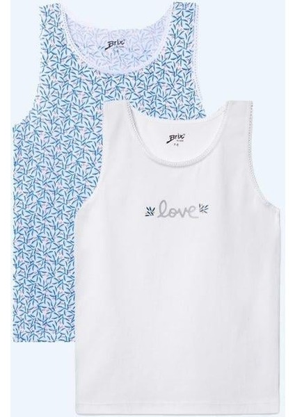 Kız Çocuk Ikili Atlet Mavi Renk