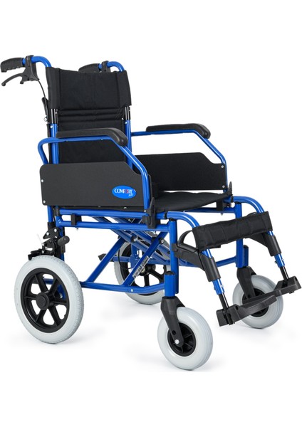 DM-337 45CM Mavi Alüminyum Özellikli Transfer Tekerlekli Sandalye
