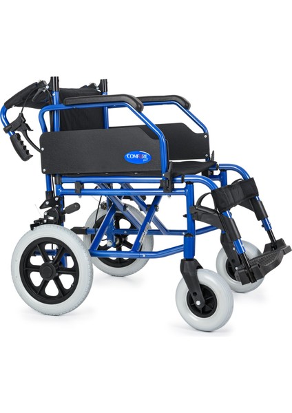DM-337 45CM Mavi Alüminyum Özellikli Transfer Tekerlekli Sandalye