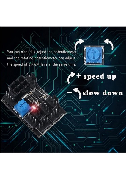 Dc 12V 3pin 4 Pin 8 Kanallı Pc Fan Hız Kontrolü Modülü modelleri