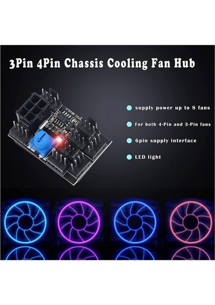 Dc 12V 3pin 4 Pin 8 Kanallı Pc Fan Hız Kontrolü Modülü fırsatları