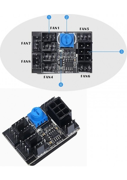 Dc 12V 3pin 4 Pin 8 Kanallı Pc Fan Hız Kontrolü Modülü indirimleri