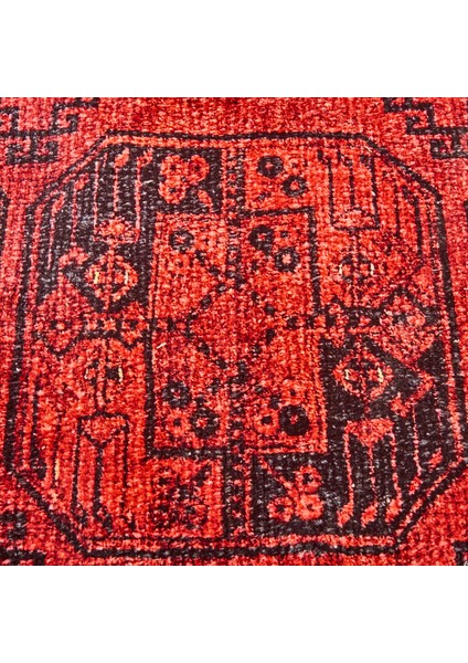 Soft Karakush Afgan Desenli Halı - Kırmızı - 160X230 cm fırsatları