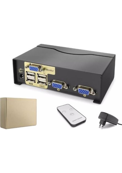HDX1380 2 Port VGA Kvm Switch Uzaktan Kumandalı