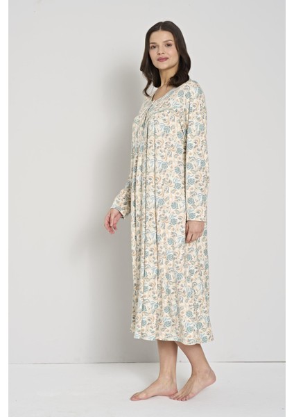 Kadın Çiçek Desenli Uzun Kollu Gecelik C3T0N91 fiyatları