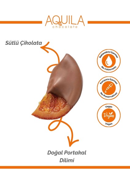 Sütlü Çikolata Kaplı Portakal Dilim - 80GR fiyatları