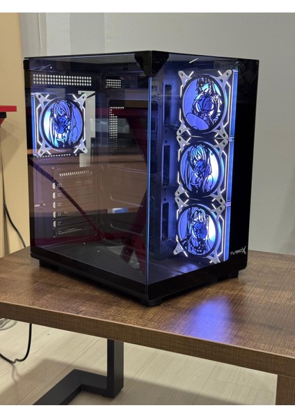 Teras Anime Karakterli Rgb Fanlı 550W 80+ Power Supply Akvaryum Kasa