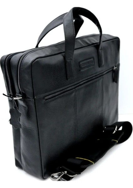 Ricardo Sade Siyah Çift Gözlü Hakiki Deri Laptop Evrak Çantası fırsatları