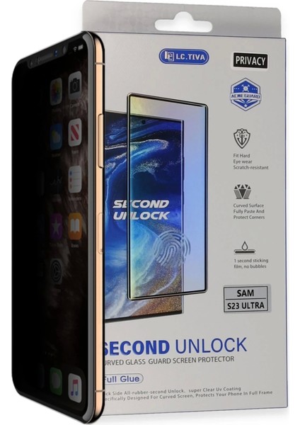 Samsung Galaxy S23 Ultra Durable Full Glue Curved Hayalet CAM-(5796)