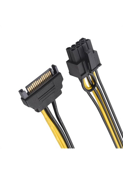 Sata 15 Pin Erkek Power To 8 Pin (6+2) Pcıe Power Kablosu 20CM