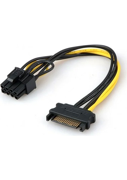 Sata 15 Pin Erkek Power To 8 Pin (6+2) Pcıe Power Kablosu 20CM fiyatları