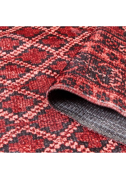 Soft Zarmine Afgan Desenli Halı - Kırmızı - 160X230 cm modelleri