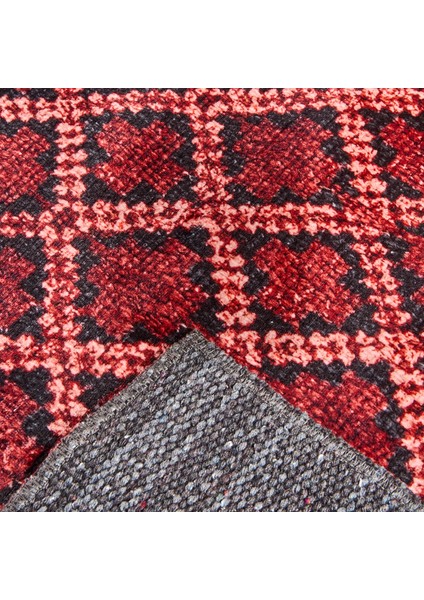 Soft Zarmine Afgan Desenli Halı - Kırmızı - 160X230 cm fırsatları
