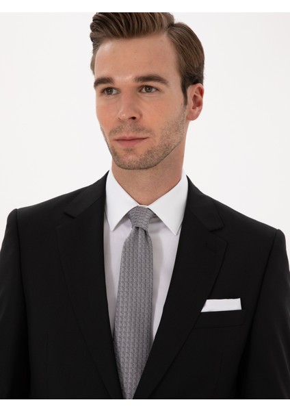 Erkek Siyah Slim Fit %100 Yün Mono Yaka Basic Takım Elbise 50310082-VR046 fiyatları