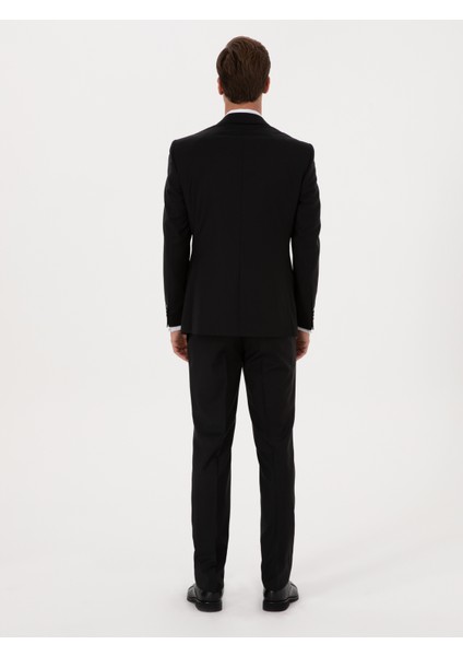 Erkek Siyah Slim Fit %100 Yün Mono Yaka Basic Takım Elbise 50310082-VR046 indirimleri
