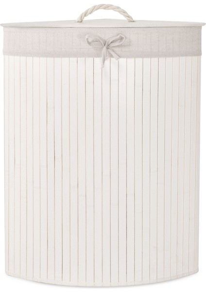 Çamaşır Sepeti - Beyaz / Gri - 35X35X59 cm