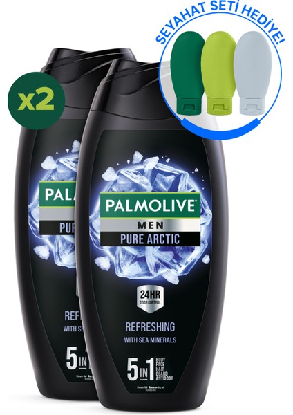 Men Pure Artric 5i1 Arada Tazeleyici Duş Jeli 500 ml x2 Adet + Seyahat Kiti Hediyeli fiyatları