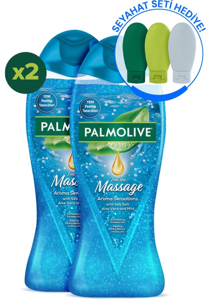Aroma Sensations Feel The Massage Banyo ve Duş Jeli 500 ml x2 Adet + Seyahat Kiti Hediye