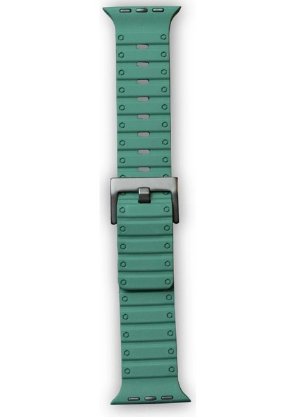 Apple Watch 42MM Magnus Mıknatıslı Silikon Kordon - Koyu YEŞIL-(5796)