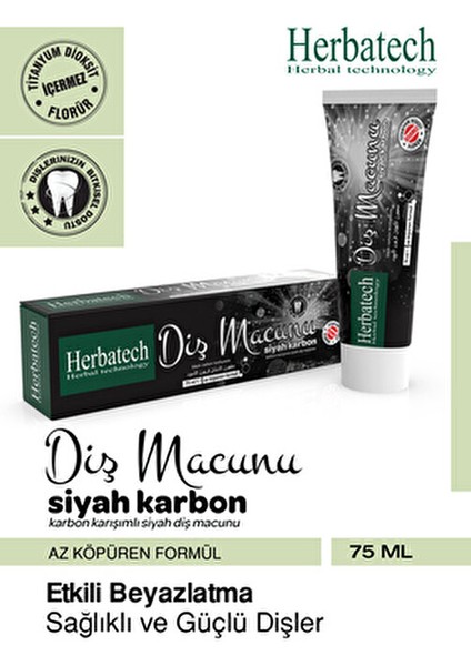 Siyah Karbon Diş Macunu 75 ml Doğal İçeriklerle Ağız Bakımını Destekler fiyatları