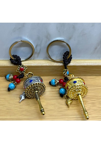 Metal Feng Shui Şans Çarkı Anahtarlık Model 3