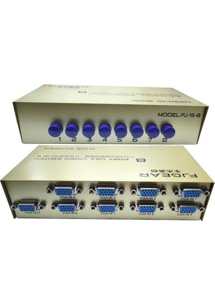 8 Port VGA Switch Paylaşım Anahtar 8 Girişi 1 Çıkışlı VGA Switch