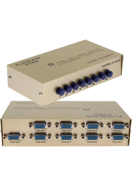 8 Port VGA Switch Paylaşım Anahtar 8 Girişi 1 Çıkışlı VGA Switch fiyatları