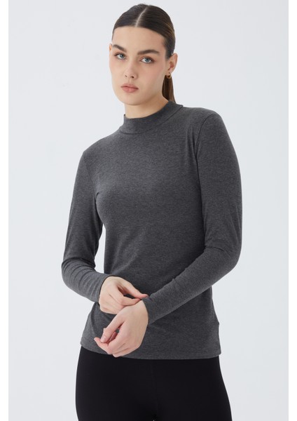 Balıkçı Yaka Uzun Kol Kadın Body T-Shirt 2047