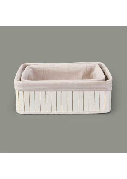 2'li Çok Amaçlı Dekoratif Sepet - Beyaz fiyatları