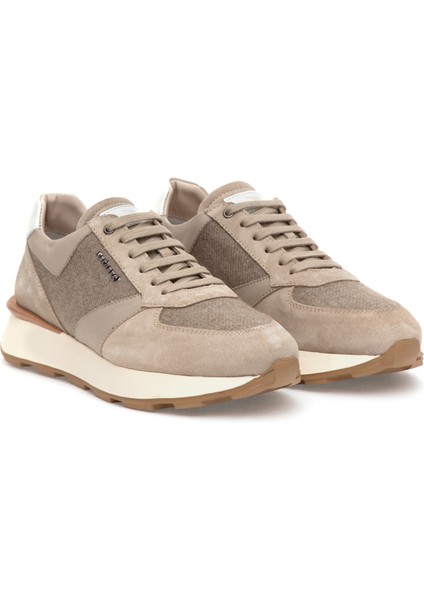 Erkek Bej %100 Deri Sneaker Ayakkabı 50312139-VR011